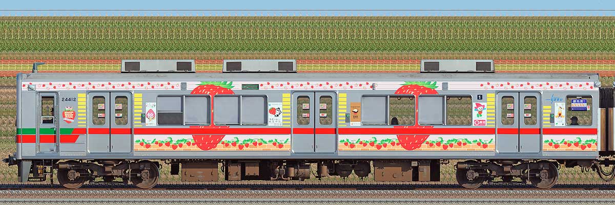 東武20400型「Berry² Happy Train」クハ24412山側の側面写真