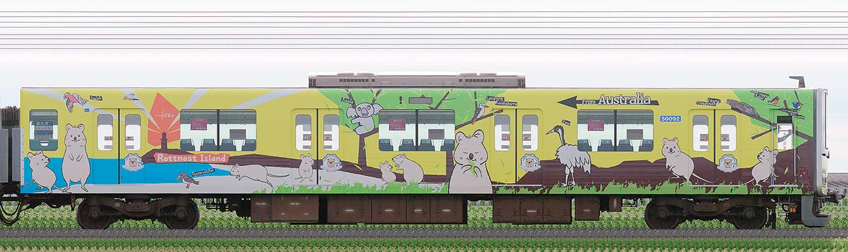 東武50090型クハ50092「クオッカトレイン」海側の側面写真