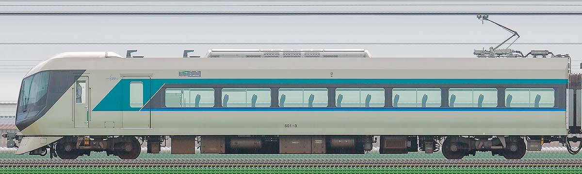 東武500系「リバティ」モハ501-3（荷物置場設置後）山側の側面写真