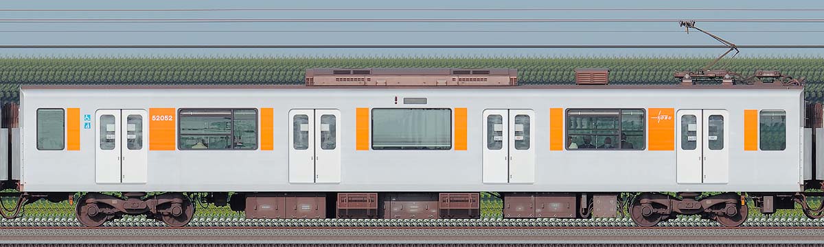 東武50050型モハ52052（2021年）海側の側面写真