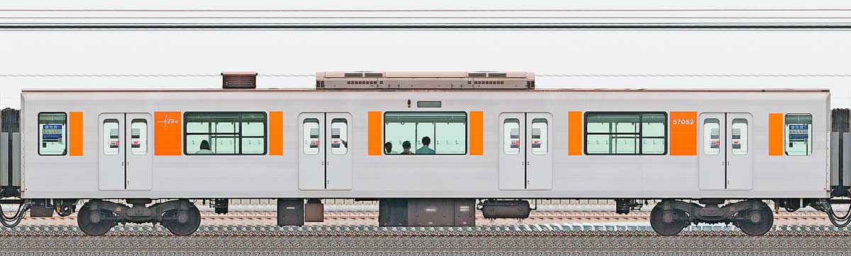 東武50050型サハ57052山側の側面写真