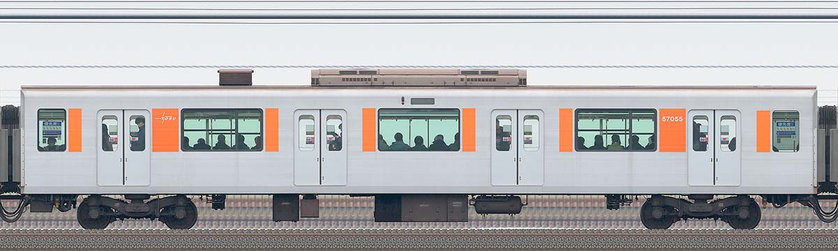 東武50050型サハ57055（2025年）山側の側面写真