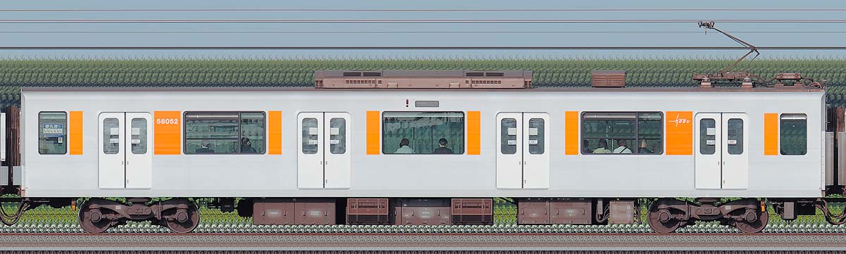 東武50050型モハ58052（2021年）海側の側面写真