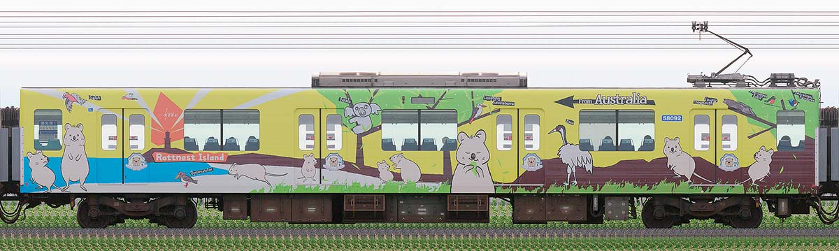 東武50090型モハ58092「クオッカトレイン」海側の側面写真