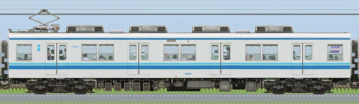 東武8000系モハ8864山側の側面写真