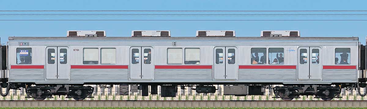 東武9000型サハ9701の側面写真｜RailFile.jp｜鉄道車両サイドビューの図鑑