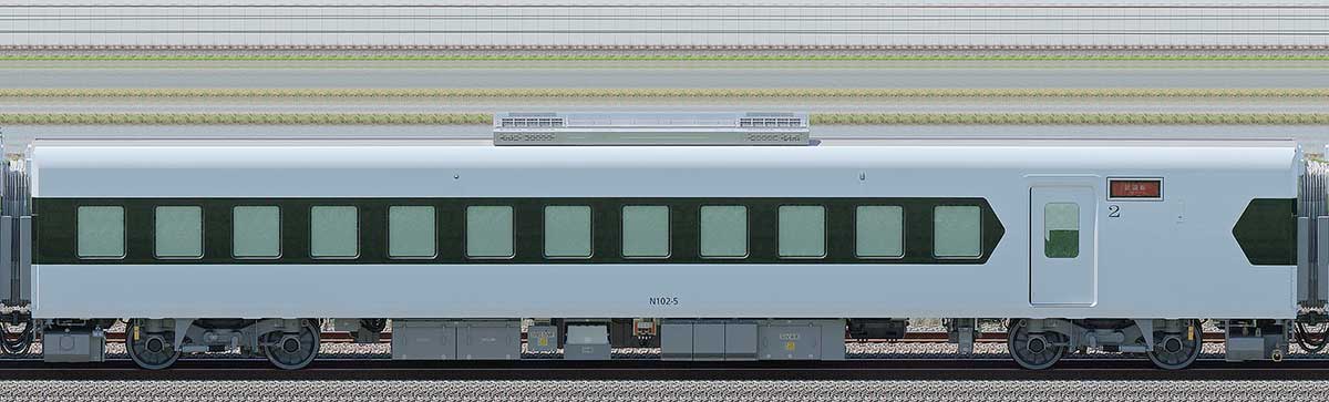 東武N100系「スペーシアX」モハN102-5海側の側面写真