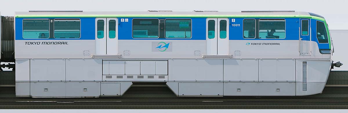 東京モノレール10000形10011海側の側面写真