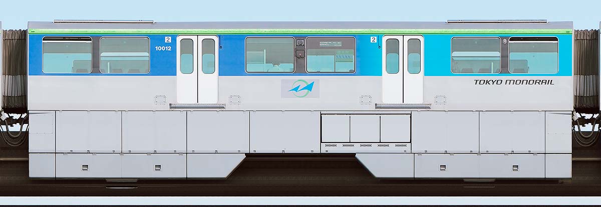 東京モノレール10000形10012山側の側面写真