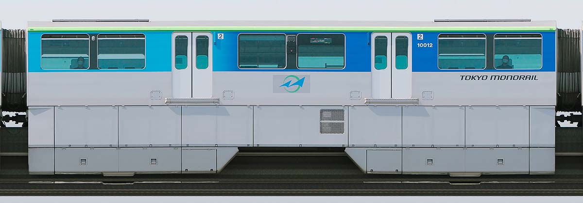 東京モノレール10000形10012海側の側面写真