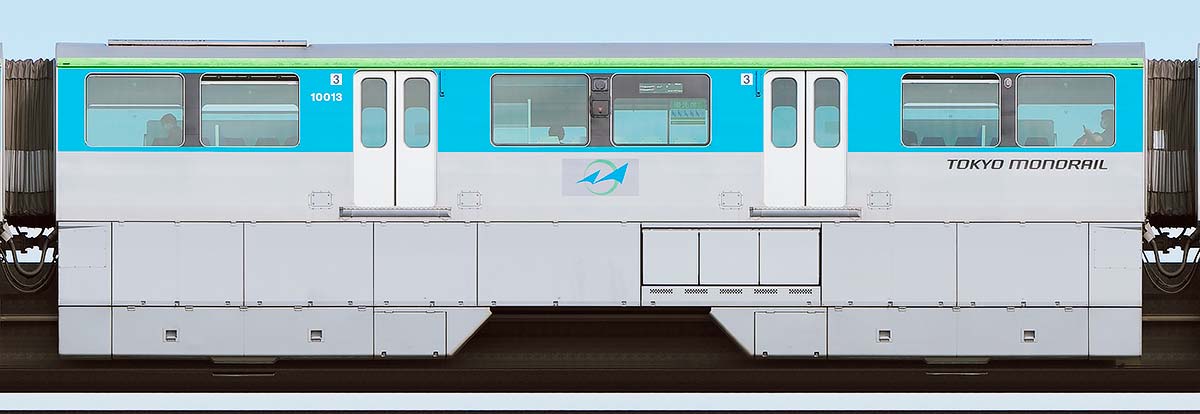 東京モノレール10000形10013山側の側面写真
