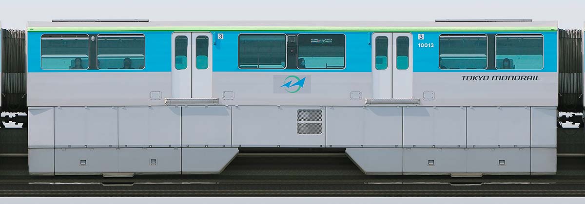 東京モノレール10000形10013海側の側面写真