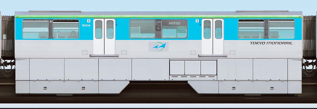 東京モノレール10000形10014山側の側面写真