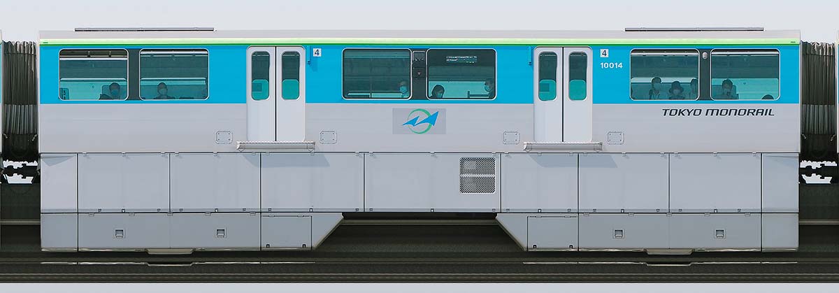 東京モノレール10000形10014海側の側面写真