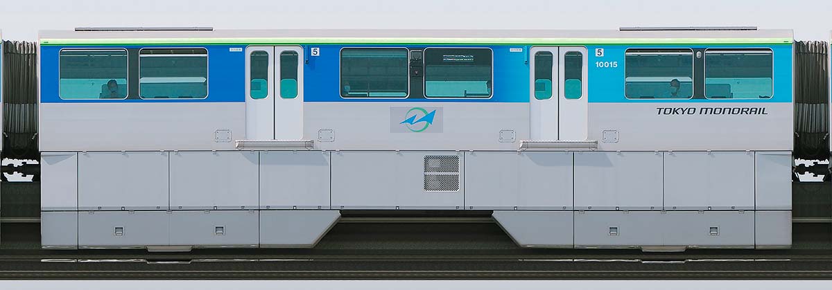 東京モノレール10000形10015海側の側面写真
