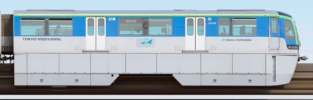 東京モノレール10000形10016山側の側面写真