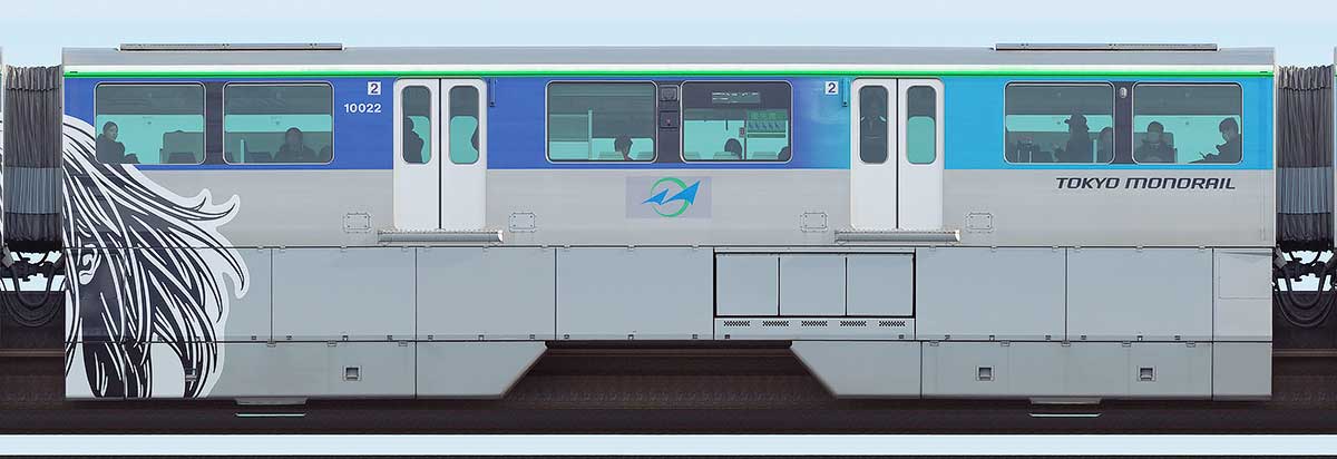 東京モノレール10000形「Hogalee氏デザイントレイン」10022山側の側面写真