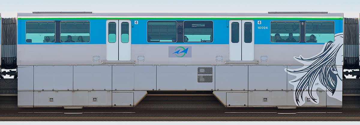 東京モノレール10000形「Hogalee氏デザイントレイン」10024海側の側面写真