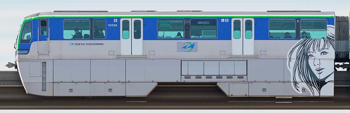 東京モノレール10000形「Hogalee氏デザイントレイン」10026海側の側面写真
