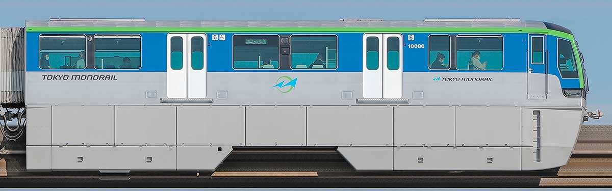 東京モノレール10000形10086山側の側面写真