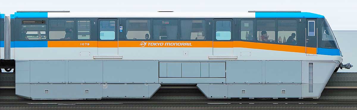 東京モノレール1000形1079海側の側面写真