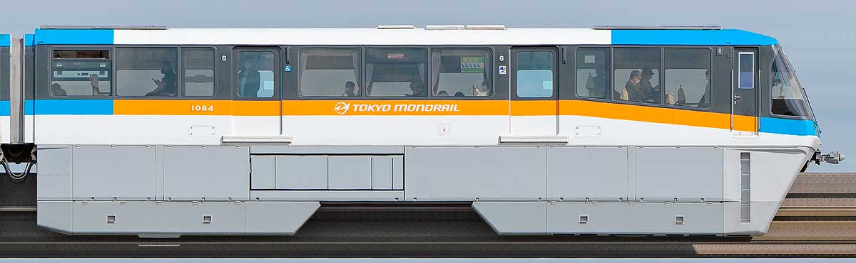 東京モノレール1000形1084山側の側面写真