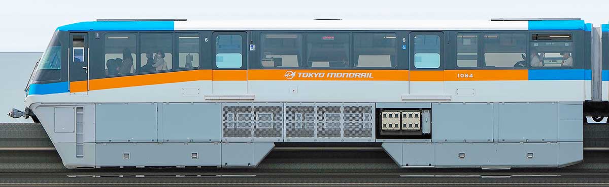 東京モノレール1000形1084海側の側面写真