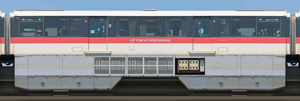 東京モノレール1000形1088(初代塗装)海側の側面写真