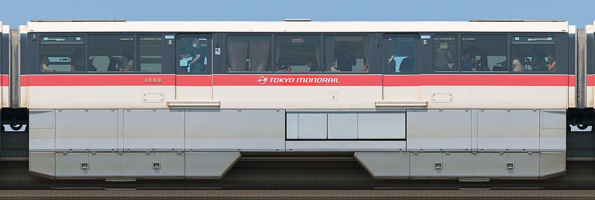 東京モノレール1000形1089(初代塗装)海側の側面写真