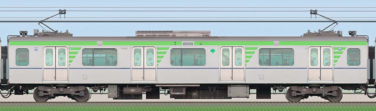 東京都交通局 新宿線 10-300形10-493山側の側面写真