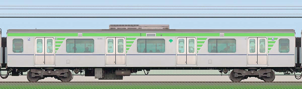 東京都交通局 新宿線 10-300形10-494山側の側面写真