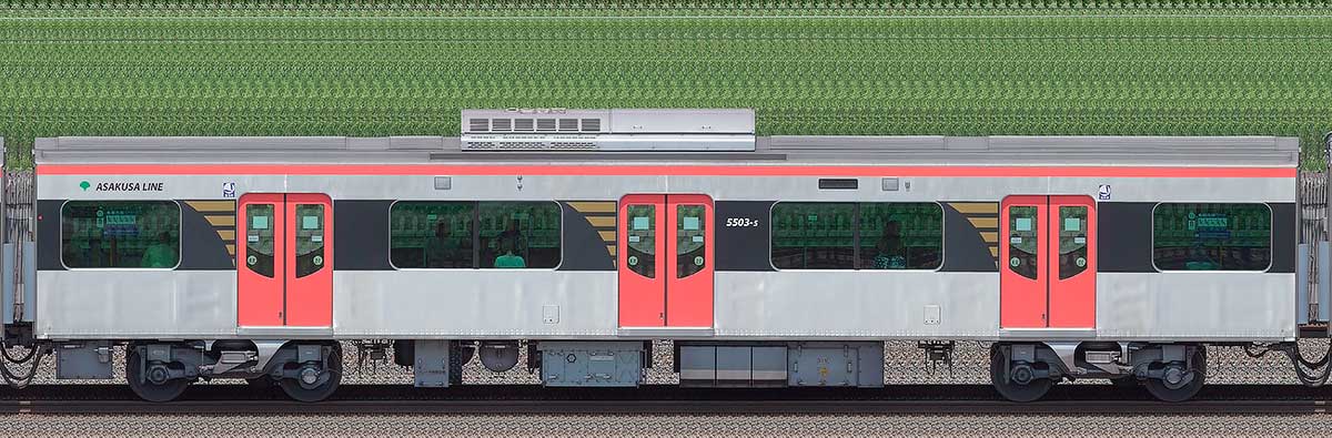 東京都交通局 浅草線 5500形5503-5の側面写真｜RailFile.jp｜鉄道車両