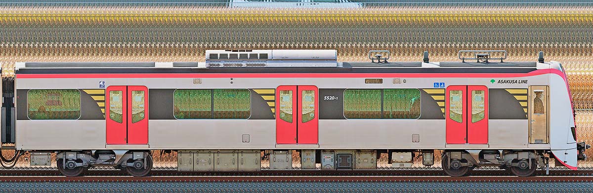 東京都交通局 浅草線 5500形5520-1山側の側面写真