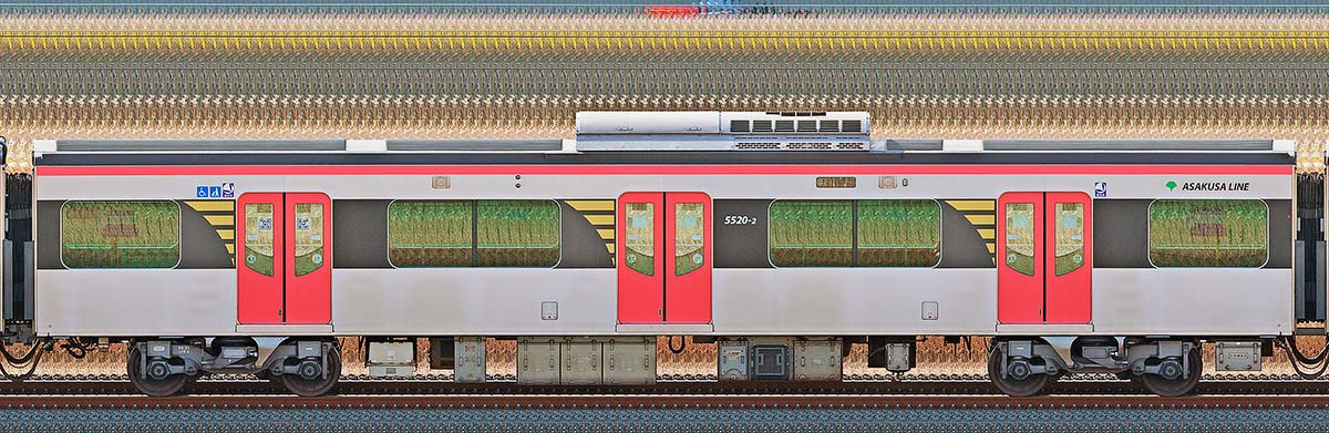 東京都交通局 浅草線 5500形5520-2山側の側面写真