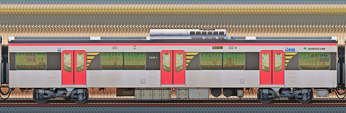 東京都交通局 浅草線 5500形5520-5山側の側面写真