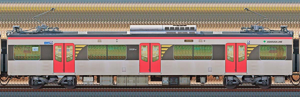 東京都交通局 浅草線 5500形5520-6山側の側面写真