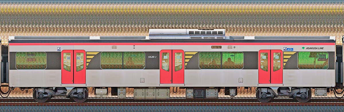 東京都交通局 浅草線 5500形5520-7山側の側面写真