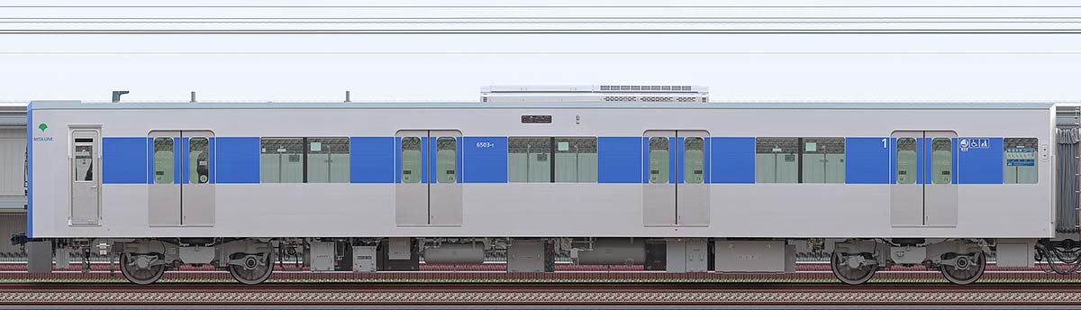 東京都交通局6500形6503-1山側の側面写真