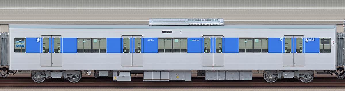 東京都交通局6500形6503-3海側の側面写真