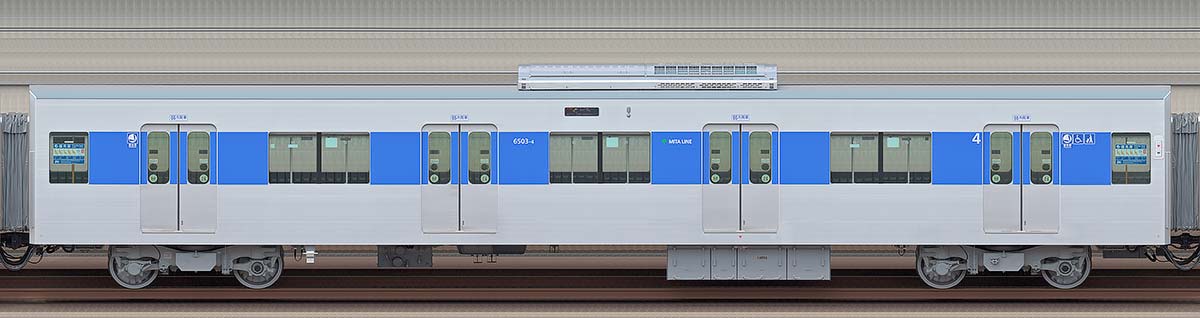 東京都交通局6500形6503-4海側の側面写真