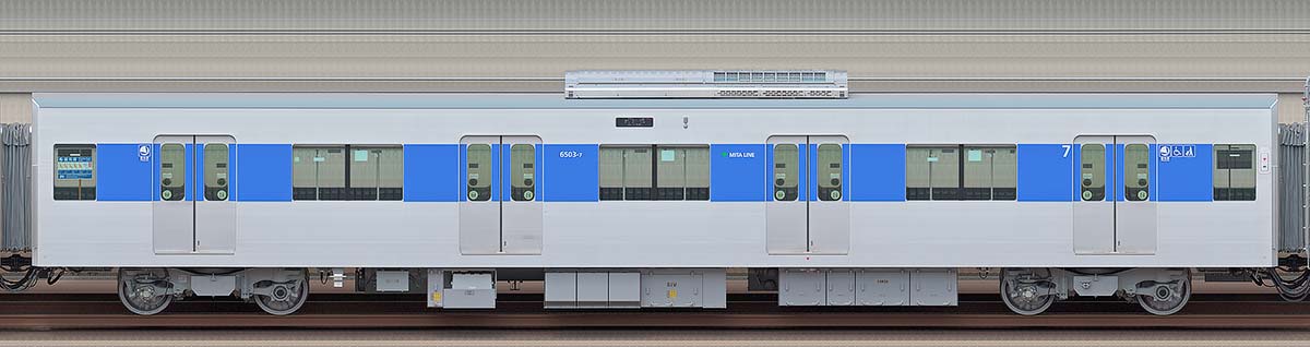 東京都交通局6500形6503-7海側の側面写真