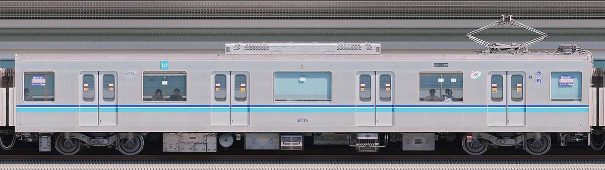 東京メトロ05系7次車05-724(アルミリサイクルカー)山側の側面写真