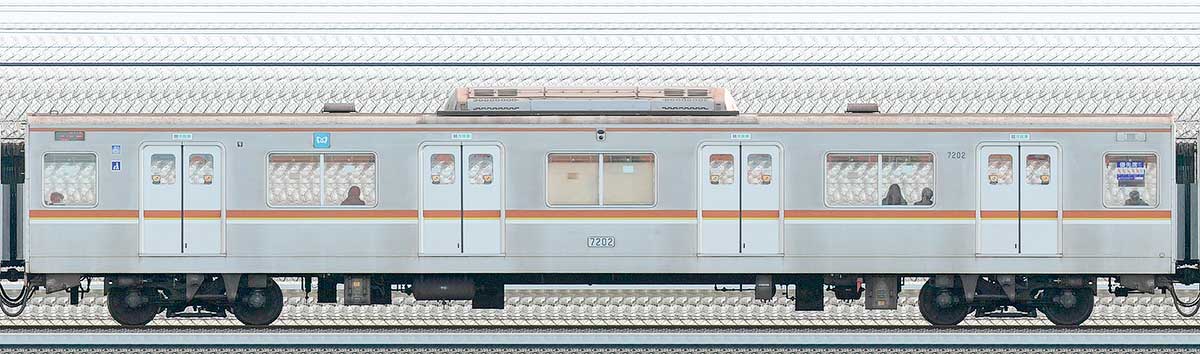 東京メトロ7000系72021側の側面写真