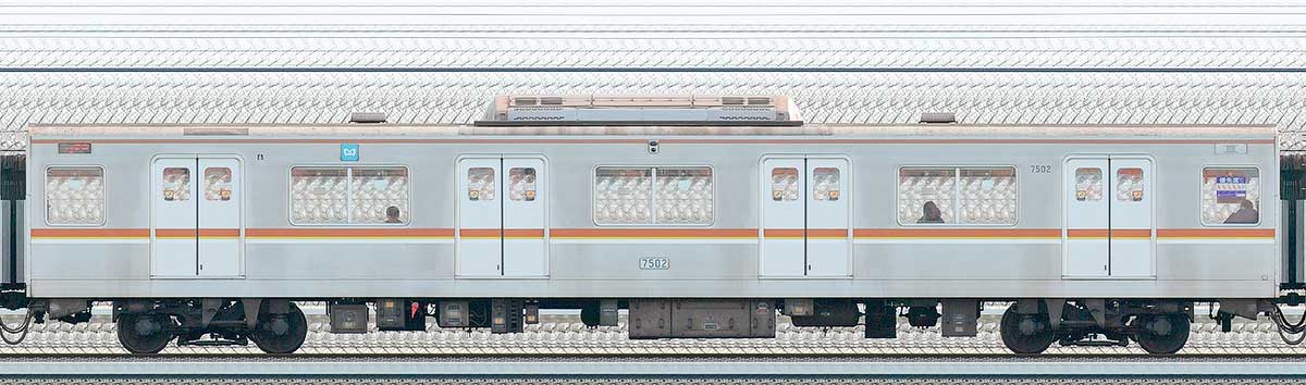 東京メトロ7000系75021側の側面写真