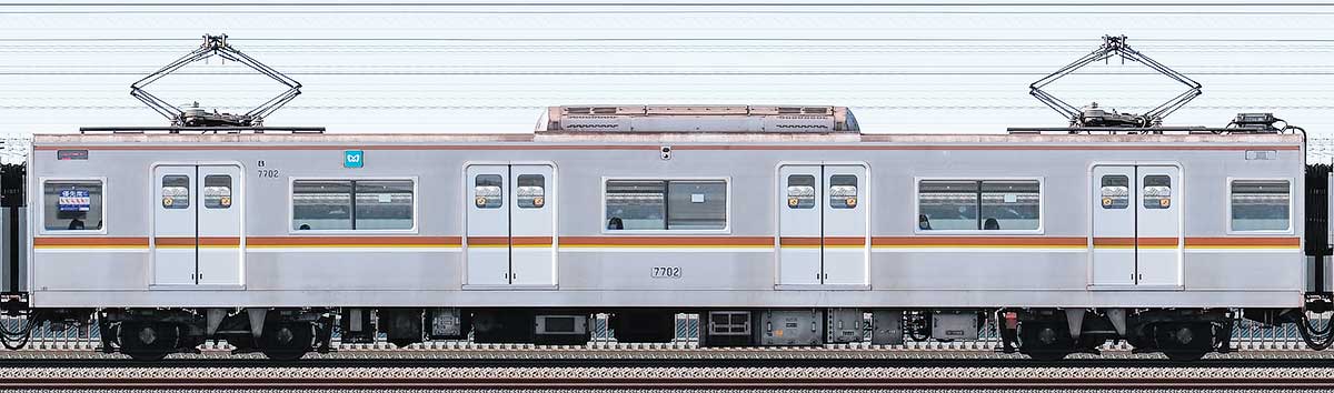 東京メトロ7000系77022側の側面写真