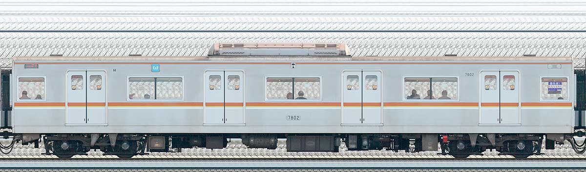 東京メトロ7000系78021側の側面写真