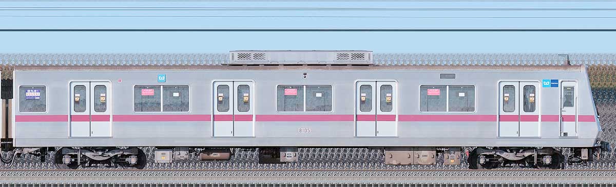 東京メトロ8000系8105の側面写真｜RailFile.jp｜鉄道車両サイドビュー