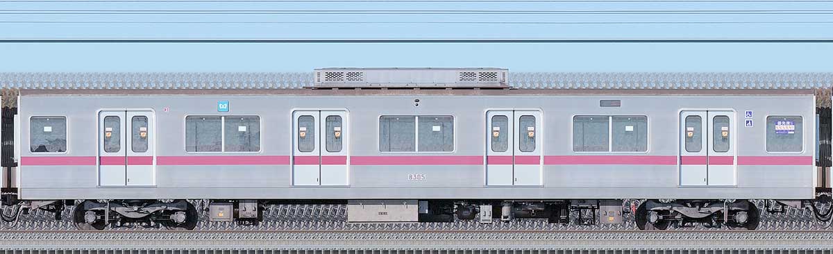 東京メトロ8000系8305の側面写真｜RailFile.jp｜鉄道車両サイドビュー 