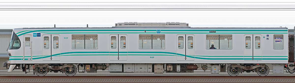 東京メトロ9000系リニューアル車9109山側の側面写真