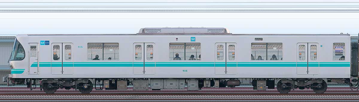 東京メトロ9000系9115山側の側面写真